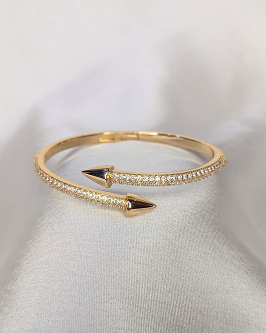 Luxury pavé crystal bracelet with arrow-tip detailing