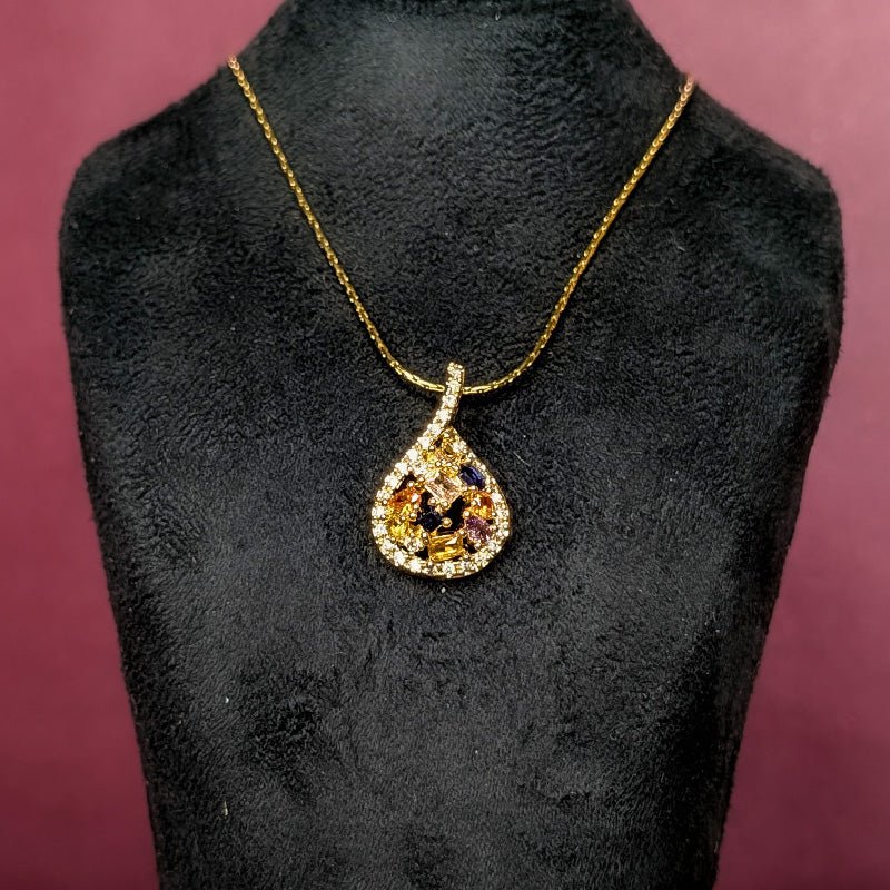 Colourful Prism Cluster Pear Necklace - Slayshine