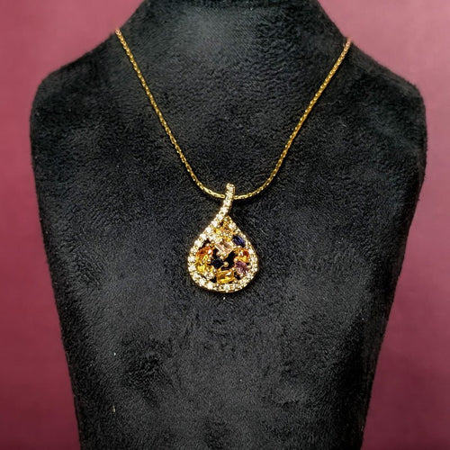 Colourful Prism Cluster Pear Necklace - Slayshine