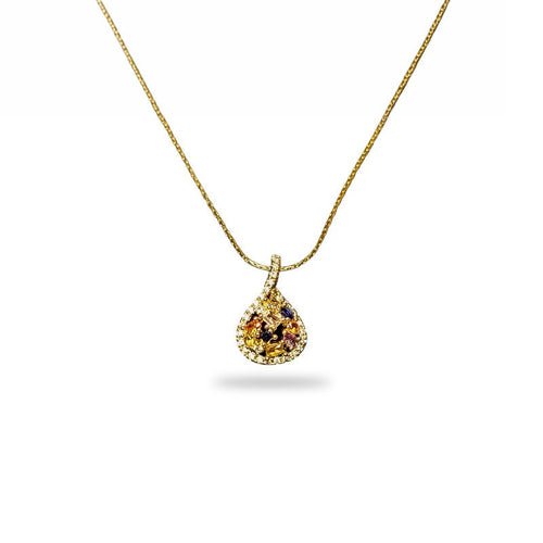 Colourful Prism Cluster Pear Necklace - Slayshine