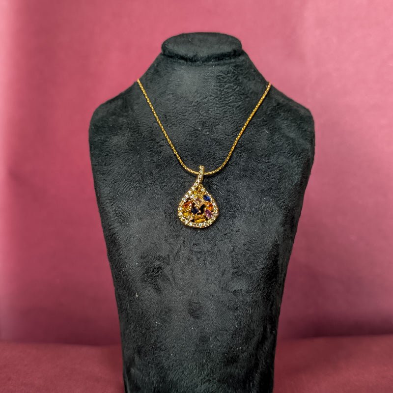 Colourful Prism Cluster Pear Necklace - Slayshine