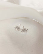 Crystal Maple Stud Earrings - Slayshine