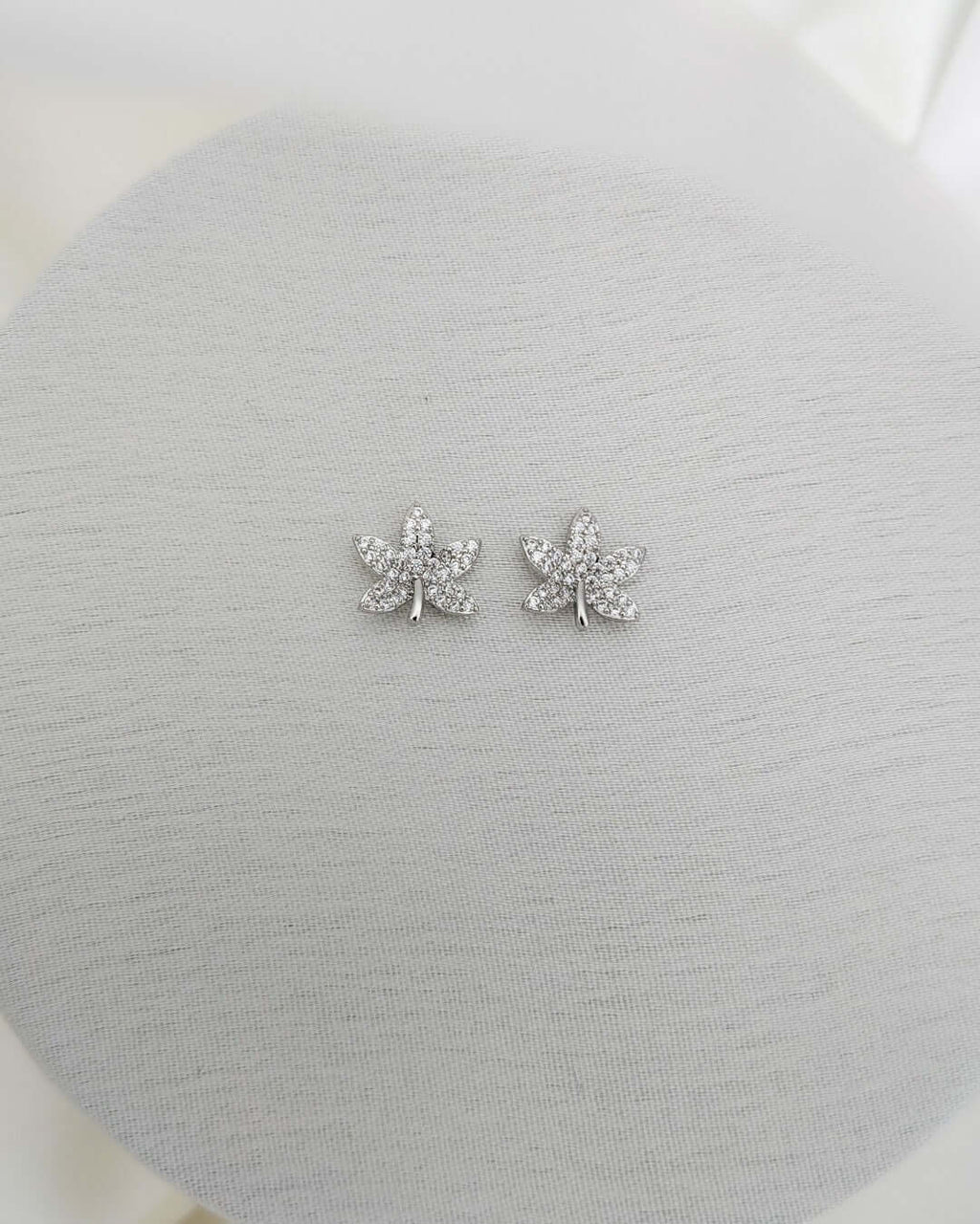 Crystal Maple Stud Earrings - Slayshine