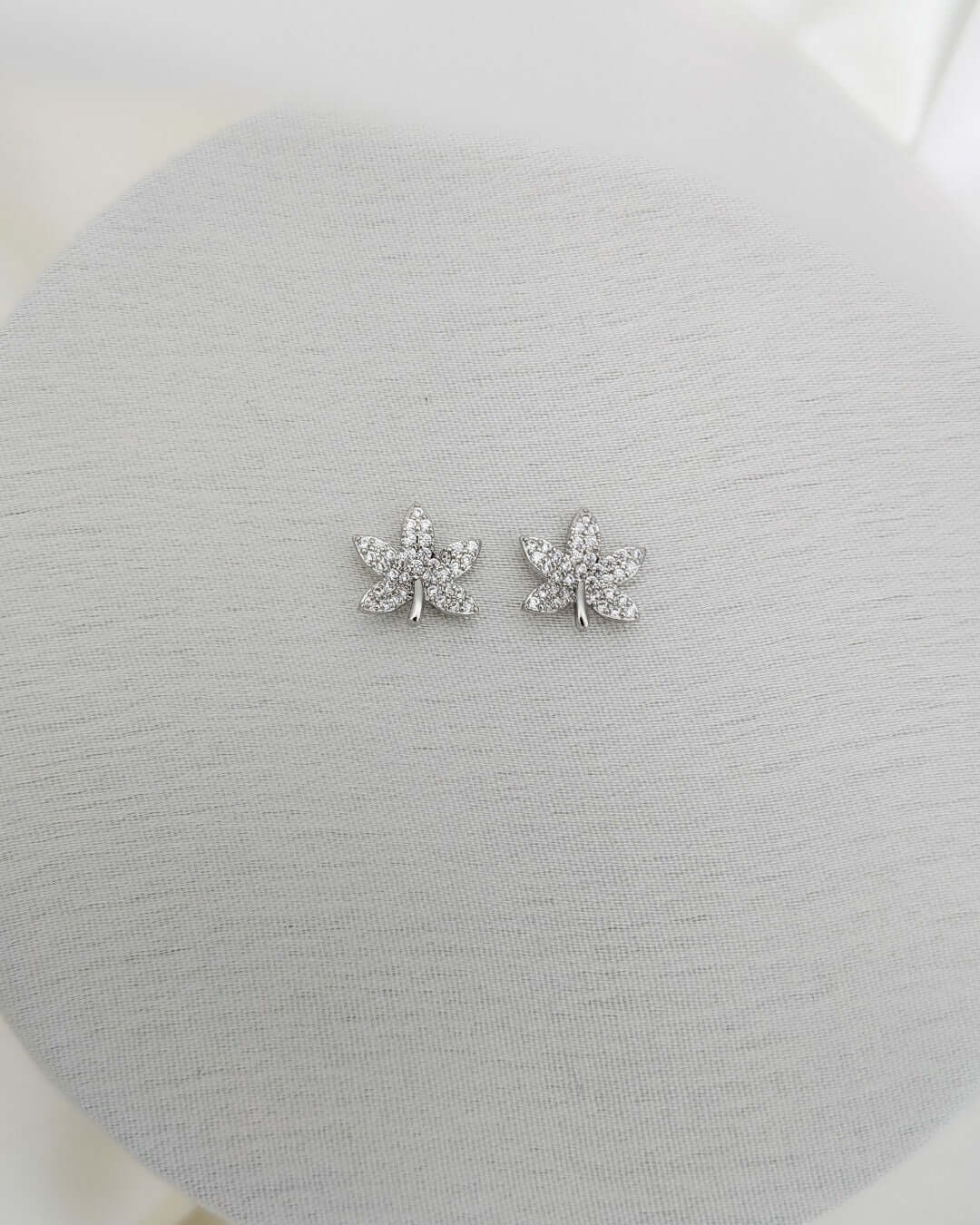 Crystal Maple Stud Earrings - Slayshine