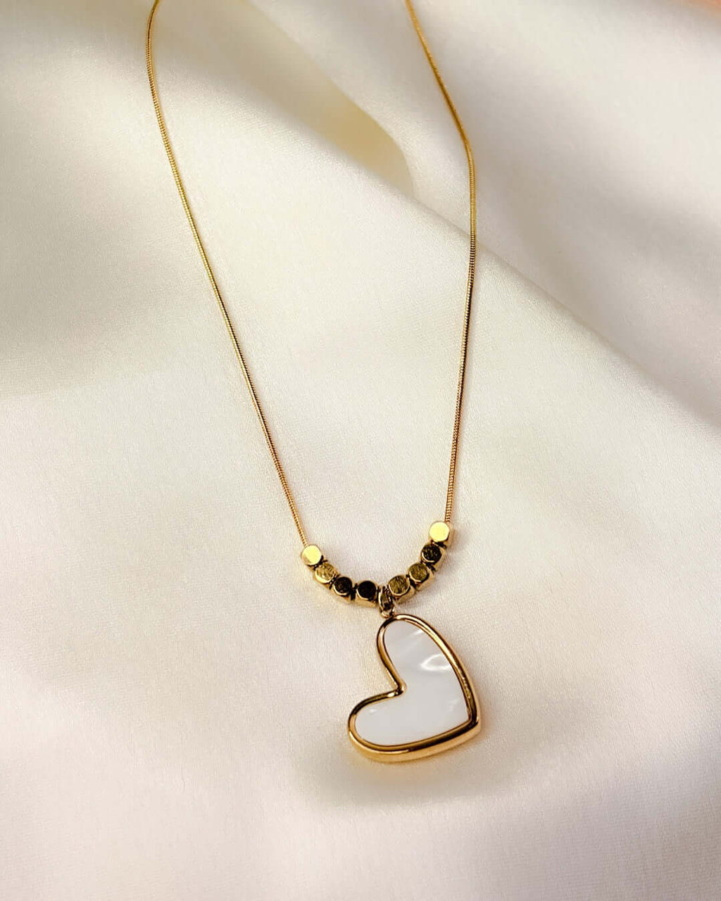 Golden Heart Charm Necklace - Slayshine