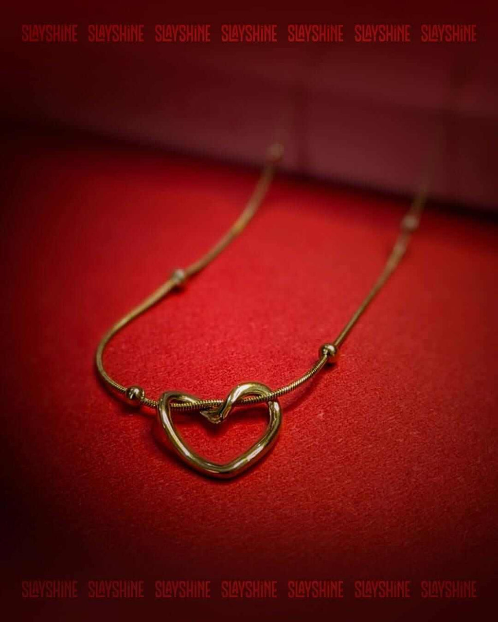 Golden Heart Knot Necklace - Slayshine