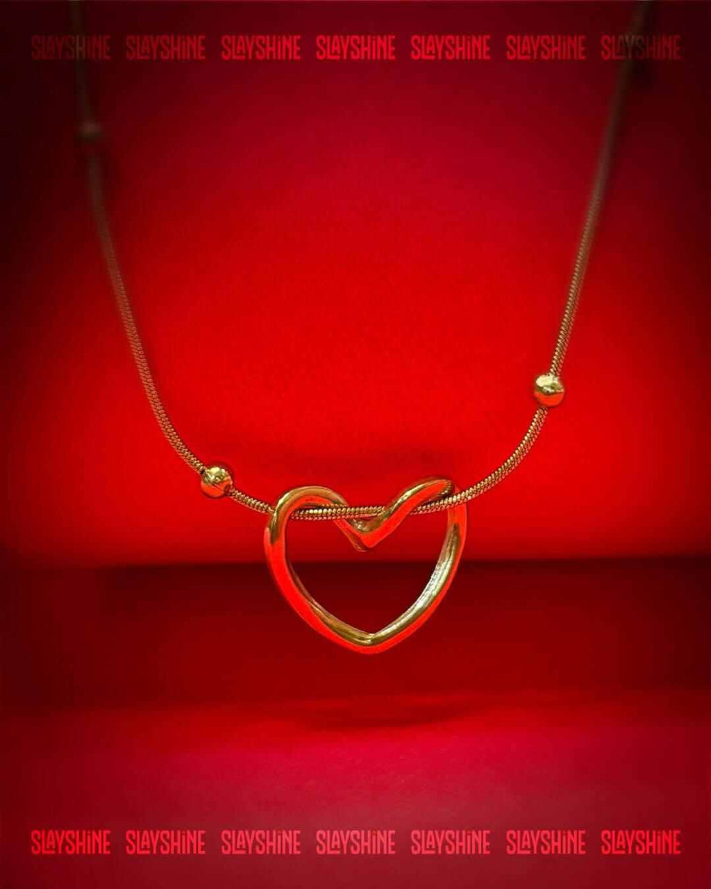 Golden Heart Knot Necklace - Slayshine