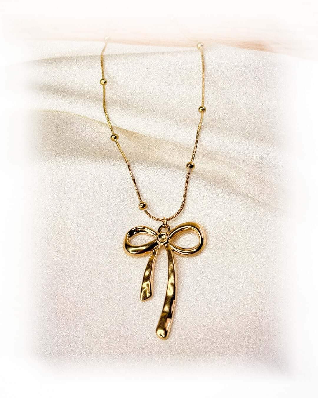 Golden Ribbon Charm Necklace - Slayshine