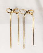 Golden Ribbon Tassel Earrings for Women - Slayshine
