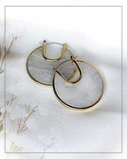 Ivory Mist Statement Hoops - Slayshine