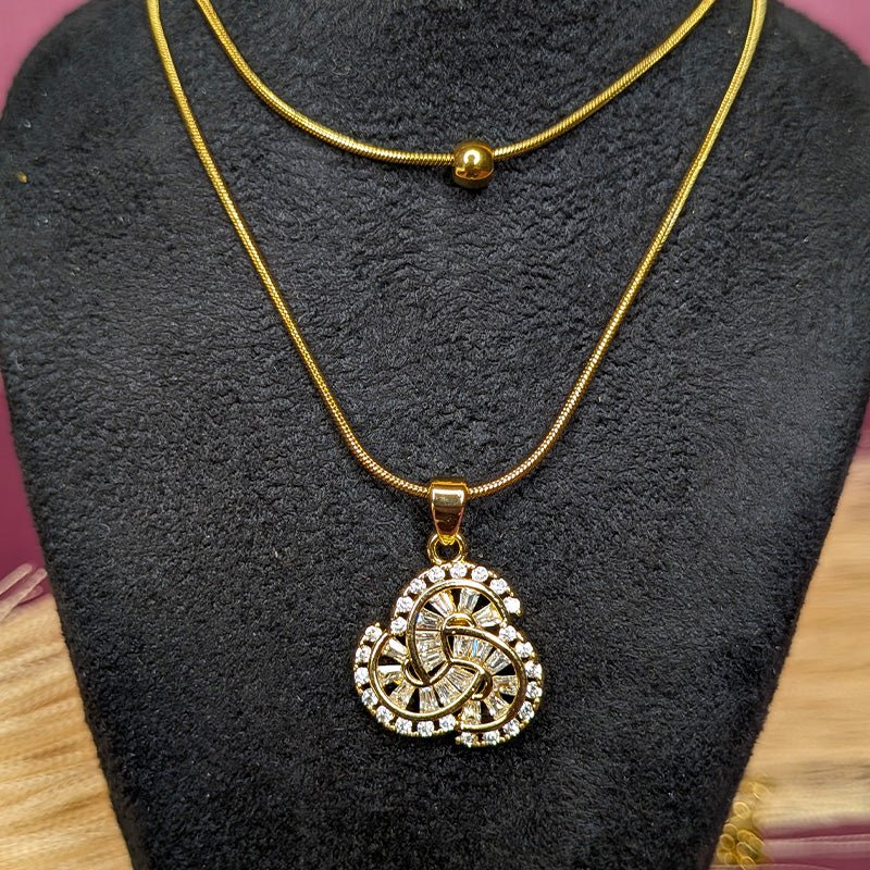 Layered Knot & Solitaire Necklace - Slayshine