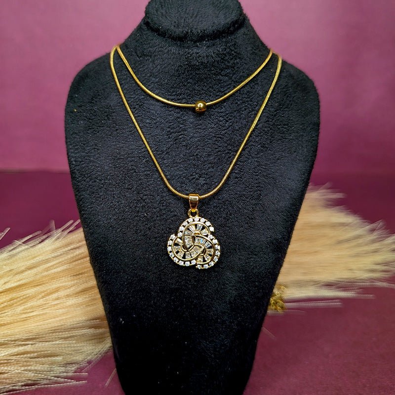 Layered Knot & Solitaire Necklace - Slayshine