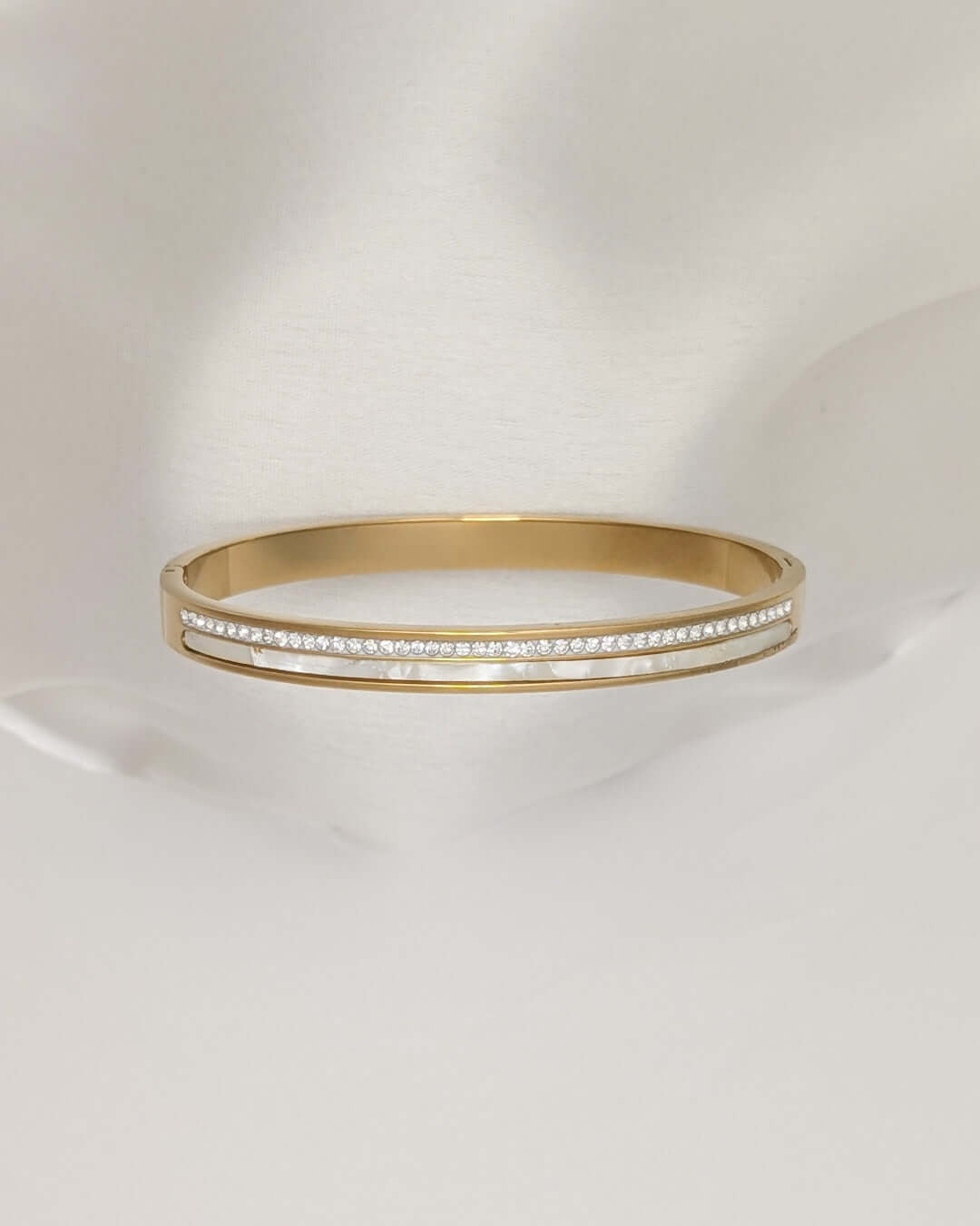 Luna Pearl Crystal Bangle - Slayshine