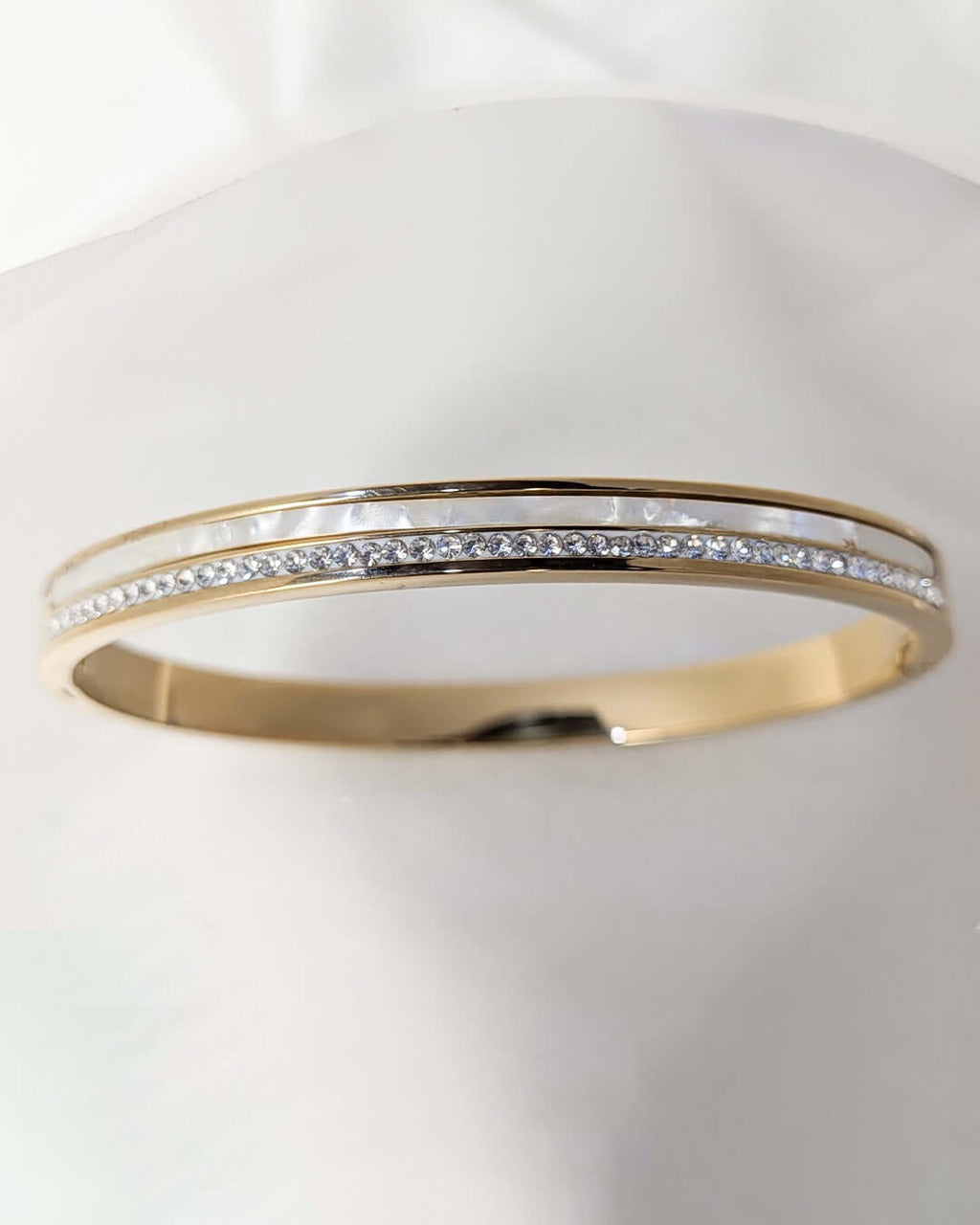 Luna Pearl Crystal Bangle - Slayshine