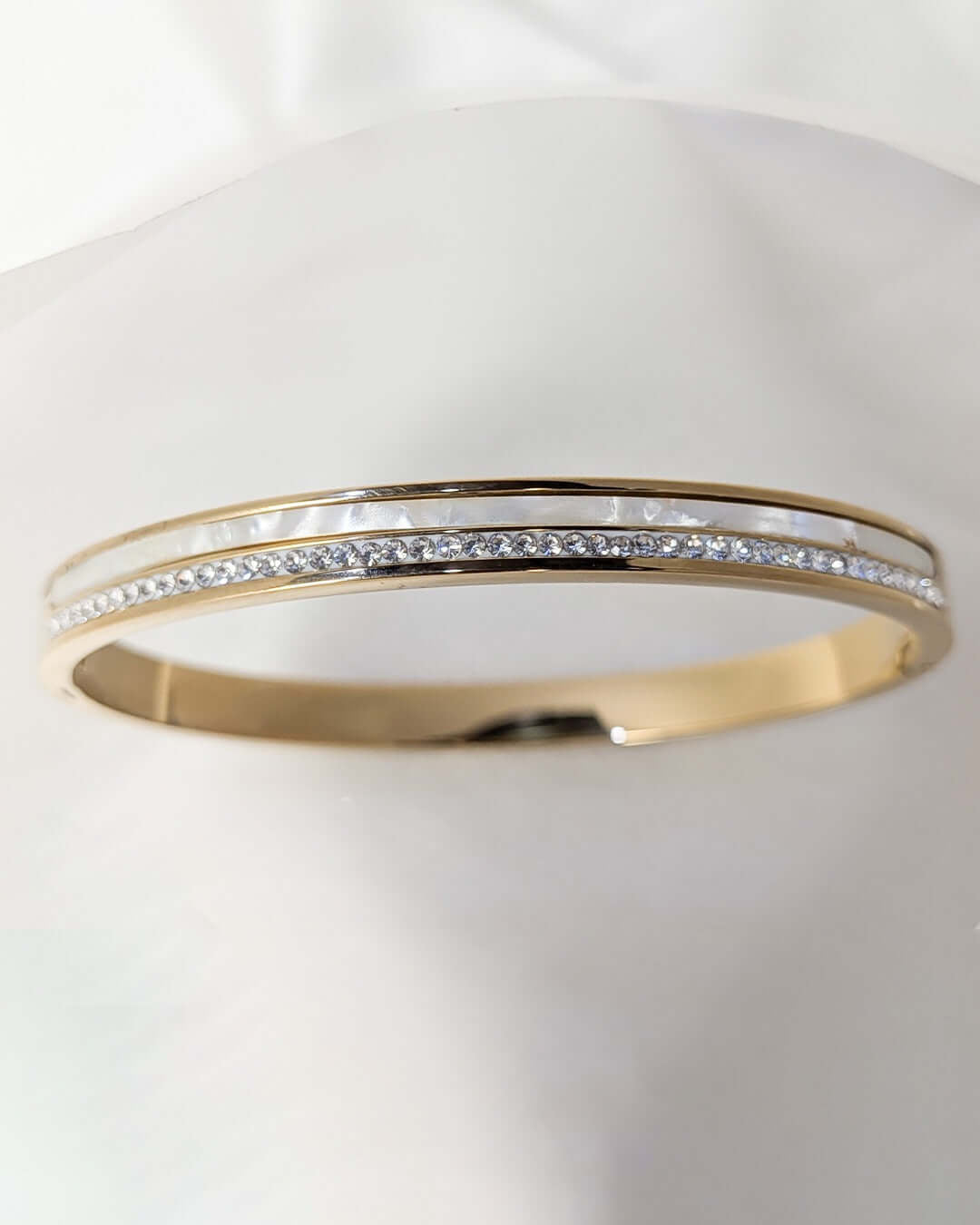 Luna Pearl Crystal Bangle - Slayshine