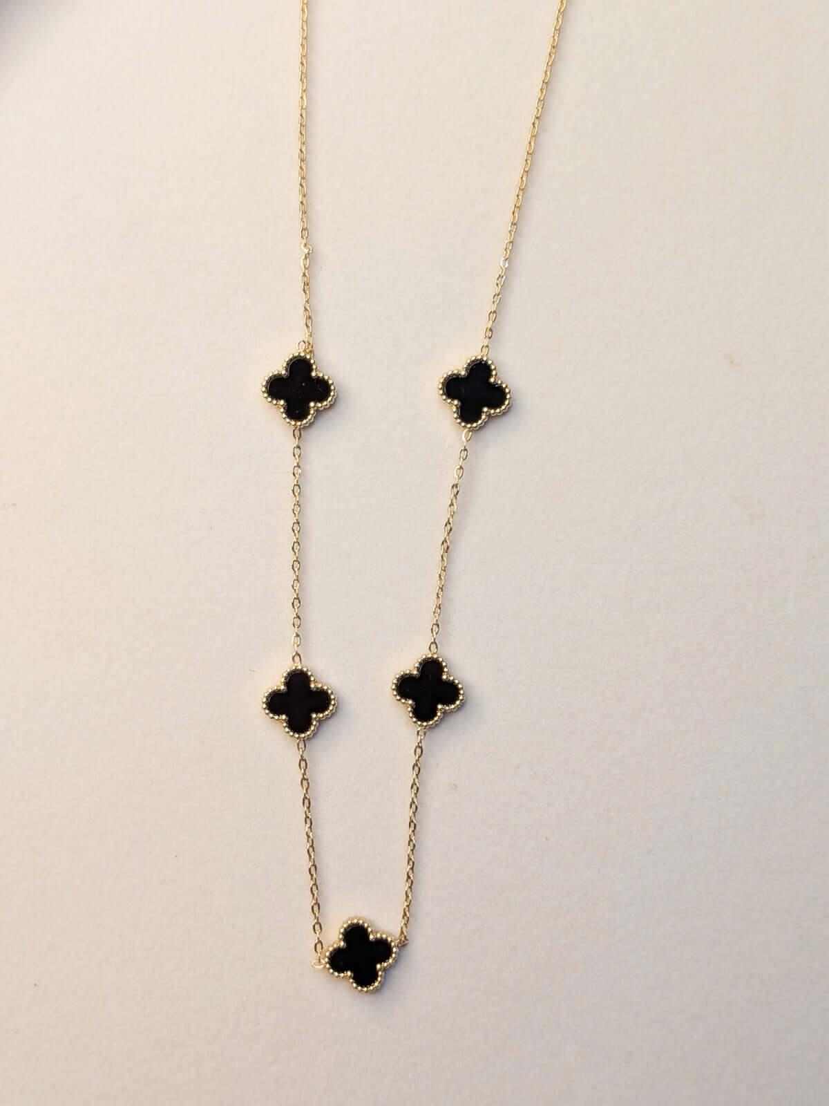 Midnight Clover Elegance Necklace - Slayshine