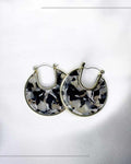 Midnight Marble Statement Hoops - Slayshine