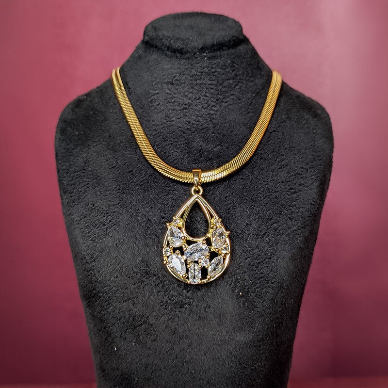 Olive Teardrop Cluster Necklace - Slayshine