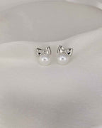 Pearl Bow Stud Earrings - Slayshine
