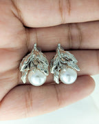 Pearl Leaf Whisper Earrings - Slayshine