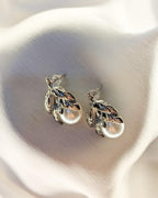 Pearl Leaf Whisper Earrings - Slayshine