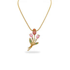 Rose Gold Tulip Charm Necklace - Slayshine