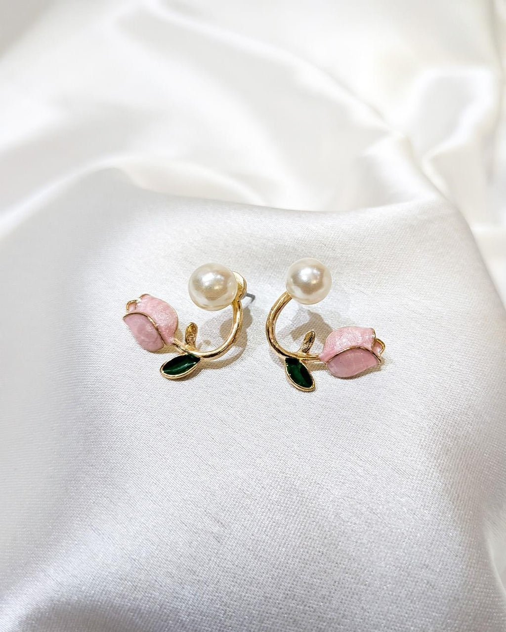 Rose Pearl Bloom Earrings - Slayshine